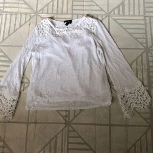 Girls long sleeve tee with lace details